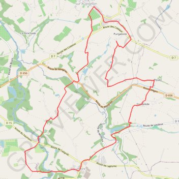 Itinéraire Le Saumont vers Montagnac par les Grand et Petit Auvignon, distance, dénivelé, altitude, carte, profil, trace GPS