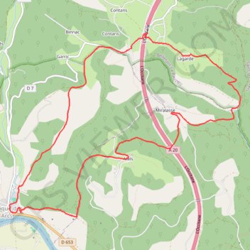 Itinéraire Laroque des Arcs,, distance, dénivelé, altitude, carte, profil, trace GPS