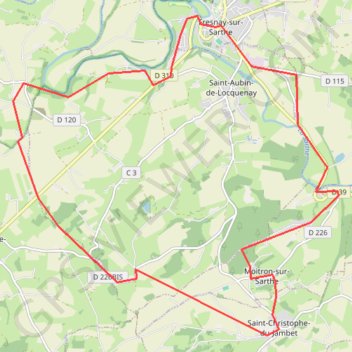 Itinéraire Fresnay, distance, dénivelé, altitude, carte, profil, trace GPS