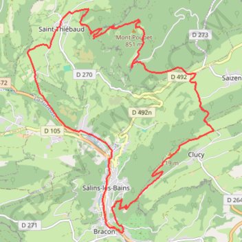 Itinéraire Le Mont Poupet par le fort Belin, distance, dénivelé, altitude, carte, profil, trace GPS
