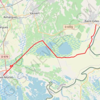Itinéraire 21: ViaRhôna de Saint-Gilles à Aigues-Mortes, distance, dénivelé, altitude, carte, profil, trace GPS