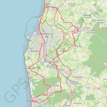 Itinéraire hardelot, distance, dénivelé, altitude, carte, profil, trace GPS
