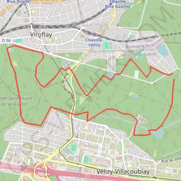Itinéraire Foret de Meudon, distance, dénivelé, altitude, carte, profil, trace GPS