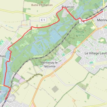 Itinéraire Mennecy Ballancourt, distance, dénivelé, altitude, carte, profil, trace GPS