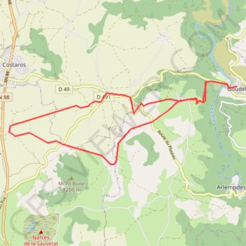 Itinéraire Bargettes vers le Goudet, distance, dénivelé, altitude, carte, profil, trace GPS