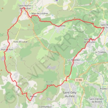 Itinéraire GRP Tours dans le Grand Pic Saint-Loup - Boucle 1 - Tour des Villages du Pic, distance, dénivelé, altitude, carte, profil, trace GPS