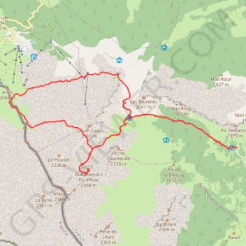 Itinéraire Pic d'Anie en boucle, distance, dénivelé, altitude, carte, profil, trace GPS