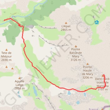 Itinéraire Dents de Maniglia, distance, dénivelé, altitude, carte, profil, trace GPS