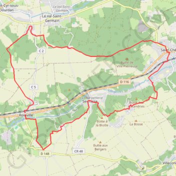Itinéraire Roinville, distance, dénivelé, altitude, carte, profil, trace GPS
