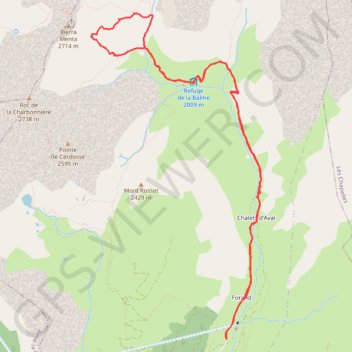 Itinéraire Tête de la Balme, distance, dénivelé, altitude, carte, profil, trace GPS