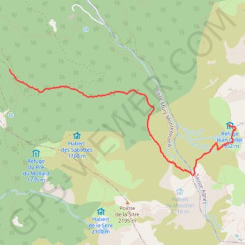 Itinéraire Montée au refuge Jean Collet, du col de Prélong, distance, dénivelé, altitude, carte, profil, trace GPS