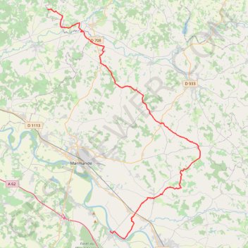 Itinéraire Liaison Pays du Dropt - Voie Verte du Canal de Garonne, distance, dénivelé, altitude, carte, profil, trace GPS