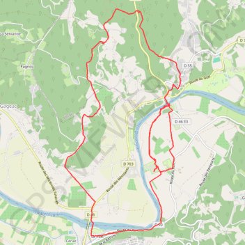 Itinéraire Domme Domme, distance, dénivelé, altitude, carte, profil, trace GPS