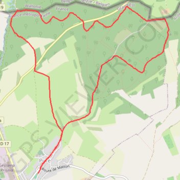 Itinéraire Randonnée à PURE (frontière belge), distance, dénivelé, altitude, carte, profil, trace GPS