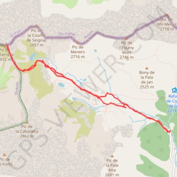 Itinéraire Pic de Serrère, distance, dénivelé, altitude, carte, profil, trace GPS