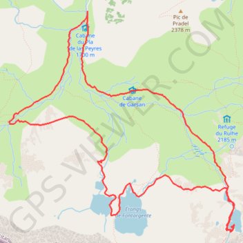 Itinéraire Boucle passant par les étangs d'Estagnol et de Fontargente, distance, dénivelé, altitude, carte, profil, trace GPS