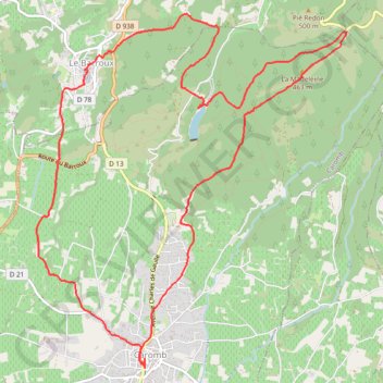 Itinéraire Caromb - Le Barroux - Lac du Paty - Chappelle Notre-Dame du Paty, distance, dénivelé, altitude, carte, profil, trace GPS