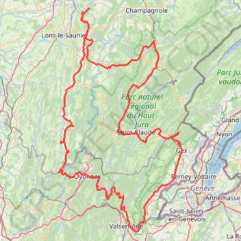 Itinéraire Virée à travers le Jura, distance, dénivelé, altitude, carte, profil, trace GPS