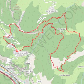 Itinéraire Randonnée au départ de Montvernier, distance, dénivelé, altitude, carte, profil, trace GPS