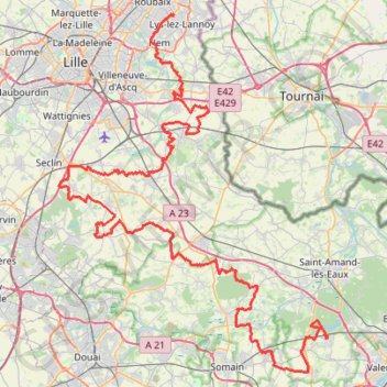 Itinéraire Wallers Roubaix, distance, dénivelé, altitude, carte, profil, trace GPS