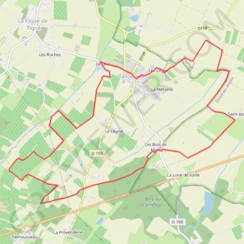 Itinéraire Le Tancoignéen, distance, dénivelé, altitude, carte, profil, trace GPS