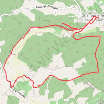 Itinéraire Chantemerle, distance, dénivelé, altitude, carte, profil, trace GPS