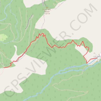 Itinéraire Los Masos à Ras del Prat Cabrera, distance, dénivelé, altitude, carte, profil, trace GPS