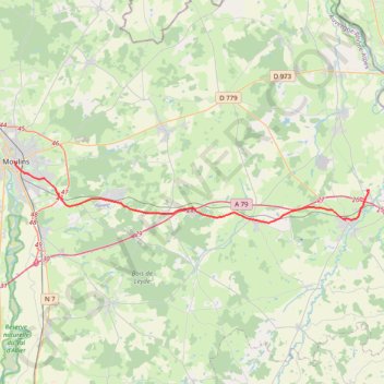 Itinéraire De l'Abbaye des Sept-Fonts à Moulins, distance, dénivelé, altitude, carte, profil, trace GPS