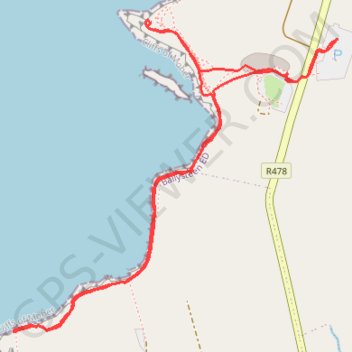 Itinéraire 2022 07 18 Cliff of moher, distance, dénivelé, altitude, carte, profil, trace GPS