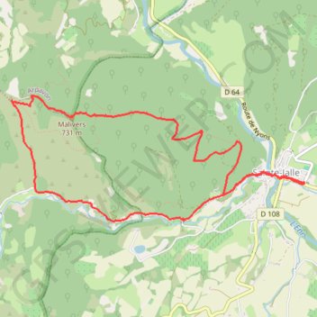 Itinéraire Tour du Grès, distance, dénivelé, altitude, carte, profil, trace GPS