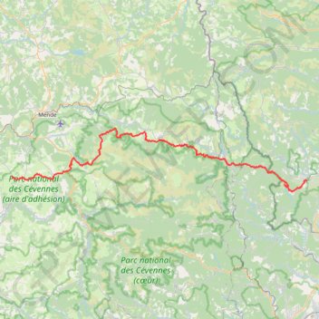 Itinéraire GR44 Des Vans (Ardèche) à Champerboux (Lozère), distance, dénivelé, altitude, carte, profil, trace GPS