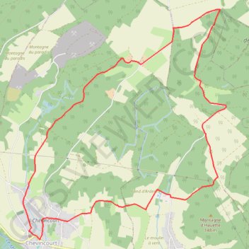 Itinéraire Boucle de la Cense - Chevincourt, distance, dénivelé, altitude, carte, profil, trace GPS