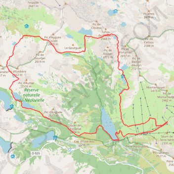 Itinéraire Découverte des lacs du Néouvielle, distance, dénivelé, altitude, carte, profil, trace GPS