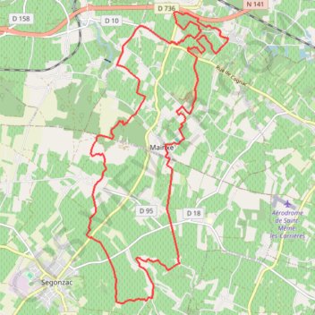 Itinéraire MAINXE, distance, dénivelé, altitude, carte, profil, trace GPS