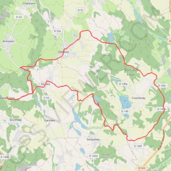 Itinéraire Circuit des étangs en Bas Dauphiné, distance, dénivelé, altitude, carte, profil, trace GPS