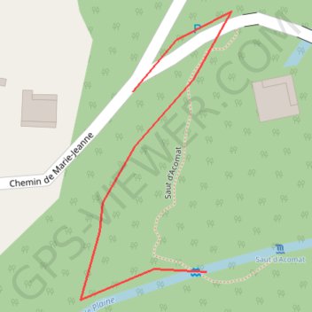 Itinéraire 🚶 Trace du Saut d'Acomat, distance, dénivelé, altitude, carte, profil, trace GPS