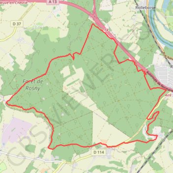 Itinéraire La forêt de Rosny - Apremont, distance, dénivelé, altitude, carte, profil, trace GPS