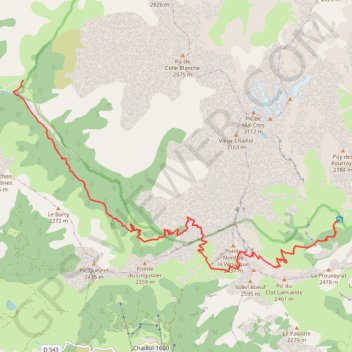 Itinéraire Tourond-molines, distance, dénivelé, altitude, carte, profil, trace GPS