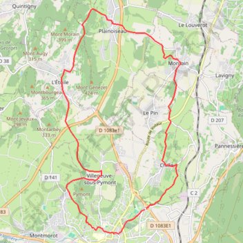Itinéraire Entre vignoble et château - Lons-le-Saunier, distance, dénivelé, altitude, carte, profil, trace GPS
