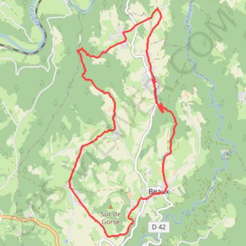 Itinéraire [Itinéraire] PR267 Beaux et le Riougrand, distance, dénivelé, altitude, carte, profil, trace GPS