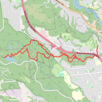 Itinéraire Sentier du Ruisseau Leamy et Sentier du Lac Pink, distance, dénivelé, altitude, carte, profil, trace GPS