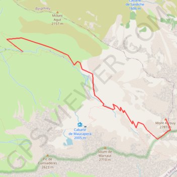 Itinéraire Mont Arrouy, distance, dénivelé, altitude, carte, profil, trace GPS