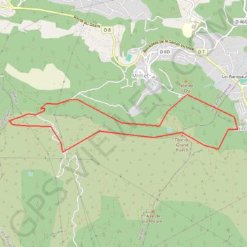 Itinéraire MIMET LE BAOU TRAOUDA, distance, dénivelé, altitude, carte, profil, trace GPS