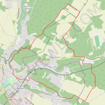 Itinéraire 28 - Depuis Epernon, distance, dénivelé, altitude, carte, profil, trace GPS