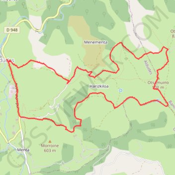 Itinéraire OTSAMUNHO depuis le col des Aldudes par le col d'Otsachar, distance, dénivelé, altitude, carte, profil, trace GPS