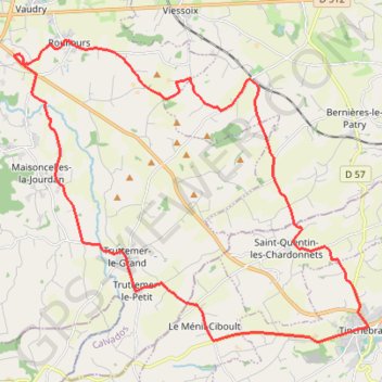 Itinéraire Autour de Roullours, distance, dénivelé, altitude, carte, profil, trace GPS