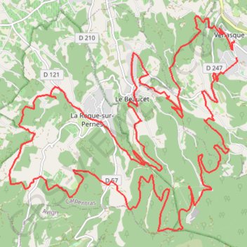 Itinéraire Rando Venasque, distance, dénivelé, altitude, carte, profil, trace GPS