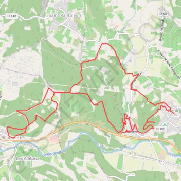 Itinéraire Lumières - Goult - Les Beaumettes, distance, dénivelé, altitude, carte, profil, trace GPS
