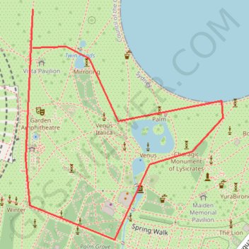 Itinéraire Royal Botanic Garden, distance, dénivelé, altitude, carte, profil, trace GPS