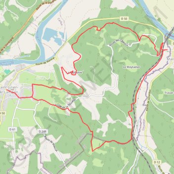 Itinéraire Saint-Julien-de-Lampon, distance, dénivelé, altitude, carte, profil, trace GPS